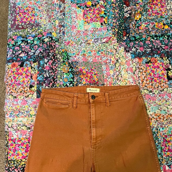 Madewell Wideleg Pant, Orange/Brown Denim - Picture 3 of 5